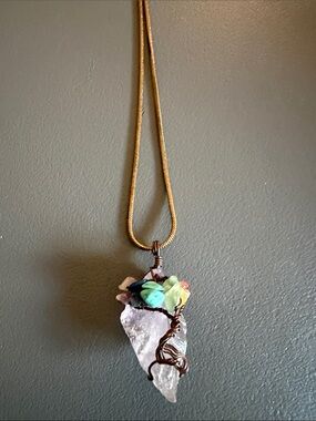 Purple Quartz Amethyst Crystal Point Wire Wrapped Boho Necklace